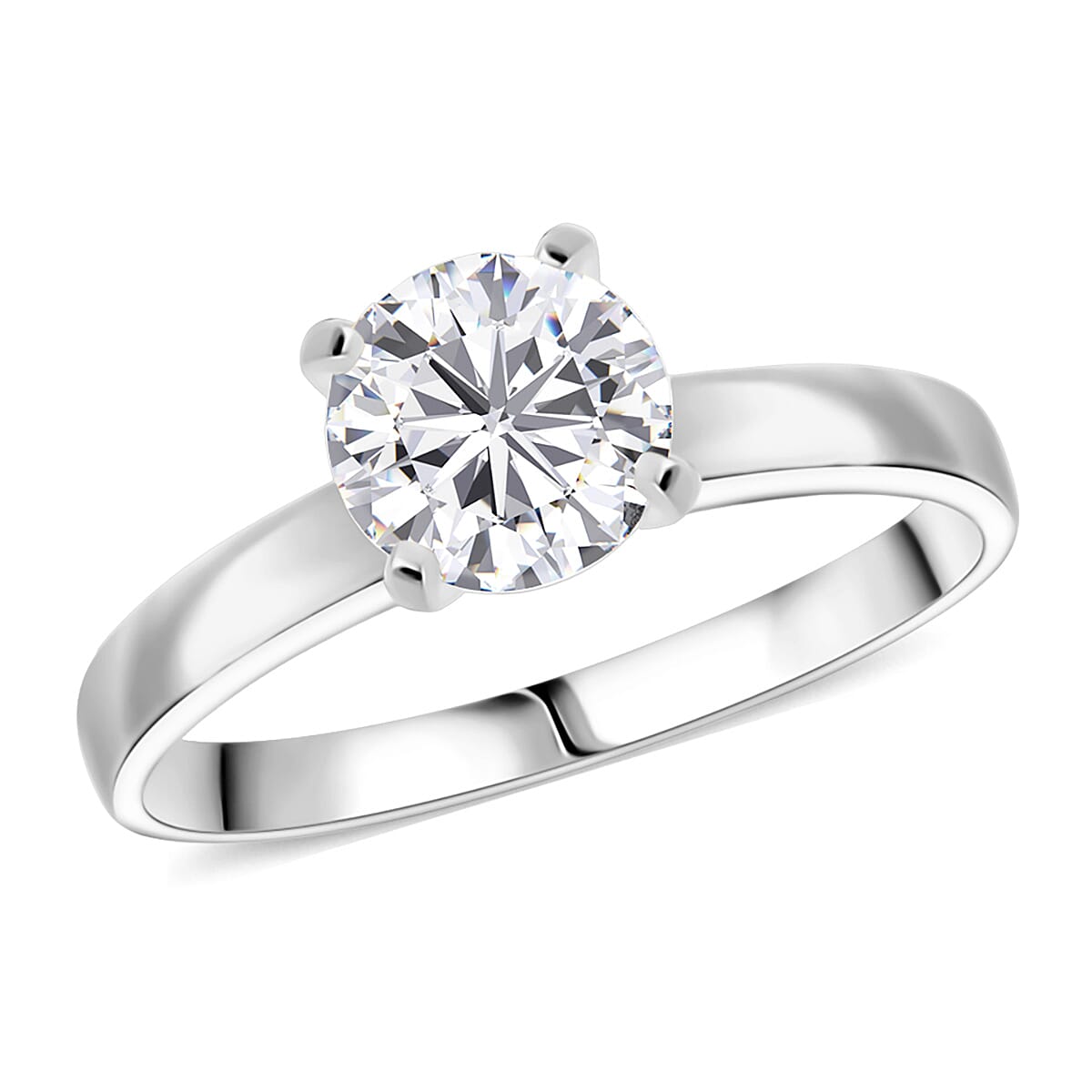 Simulated Diamond Ring in Sterling Silver (Size 6.0) 1.60 ctw