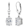 D'Joy Moissanite 5.60 ctw Eternal Solitaire Earrings in Rhodium Over Sterling Silver - Sticky add to cart bar