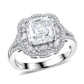 D'Joy Moissanite (Oct 8x8mm) Ring in Rhodium Over Sterling Silver (Size 10.0) 3.30 ctw - Sticky add to cart bar