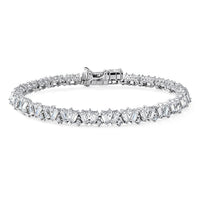 D'Joy Moissanite 6.30 ctw Sparkline Bracelet in Rhodium Over Sterling Silver (7.25 In)