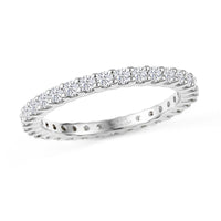 D'Joy Moissanite Ring in Rhodium Over Sterling Silver (Size 7.0) 0.90 ctw