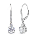 D'Joy Moissanite 2.70 ctw Lever Back Earrings in Rhodium Over Sterling Silver - Sticky add to cart bar