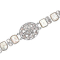 D'Joy Indian Artisan Crafted Polki Moissanite 8.10 ctw and Freshwater Pearl Bracelet in Rhodium Over Sterling Silver (7.25 In) - Sticky add to cart bar