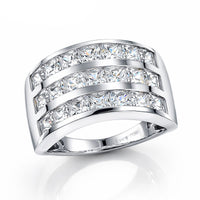 EverTrue Simulated Diamond Cluster Ring in Platinum Bond (Size 10.0) 6.30 ctw