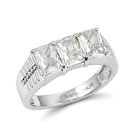 EverTrue Simulated Diamond Men's Ring in Stainless Steel (Size 9.0) 5.10 ctw