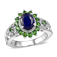 EverTrue Masoala Sapphire (D), Multi Gemstone Ring in Platinum Bond (Size 10.0) 2.70 ctw