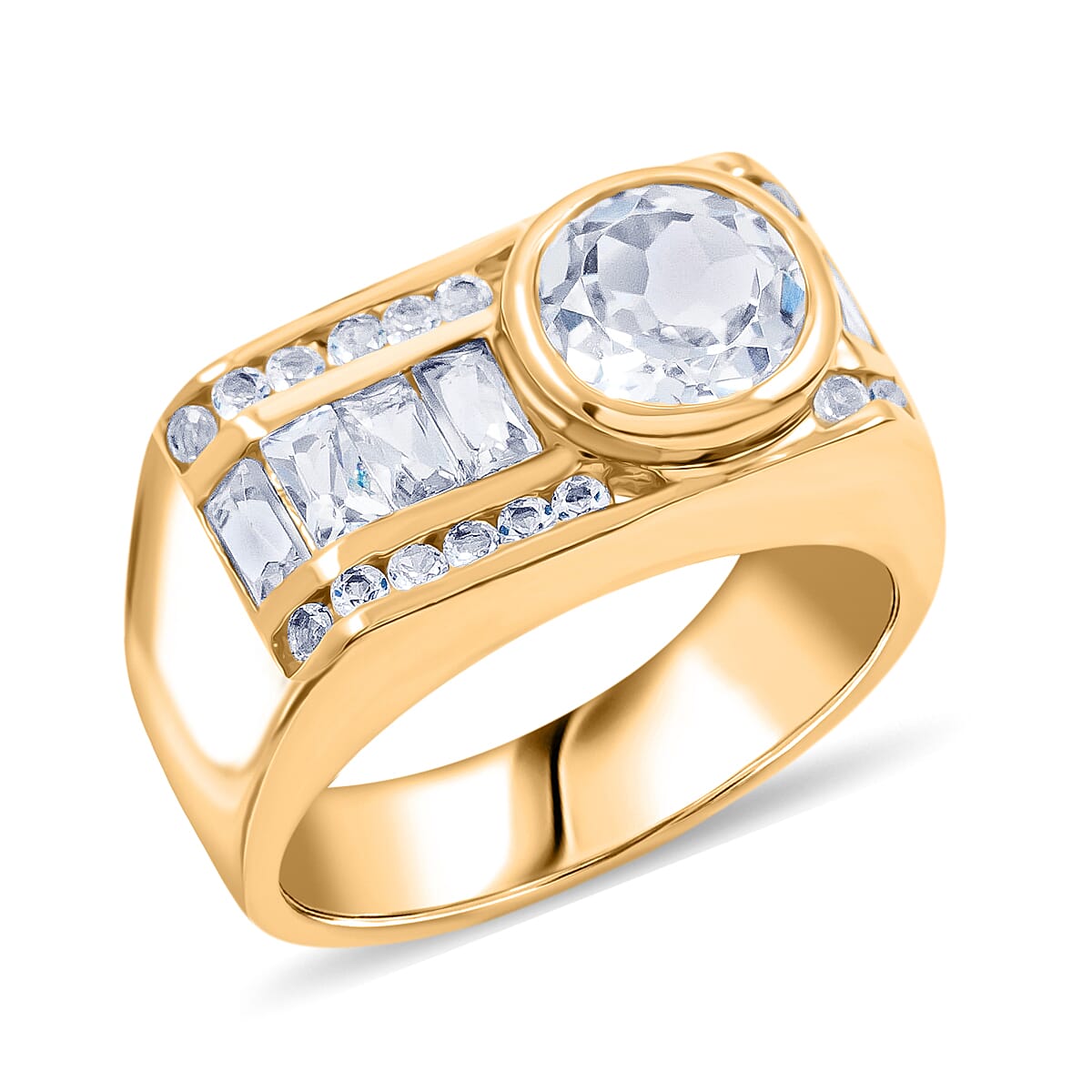 White Topaz Ring in 14K YG Over Sterling Silver (Size 10.0) 1.80 ctw