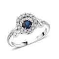 Lab Created Blue and White Sapphire Ring in Sterling Silver (Size 7.0) 1.00 ctw - Sticky add to cart bar