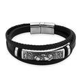 Braided Microfiber Leather Bracelet in Stainless Steel (8.00 In) - Sticky add to cart bar