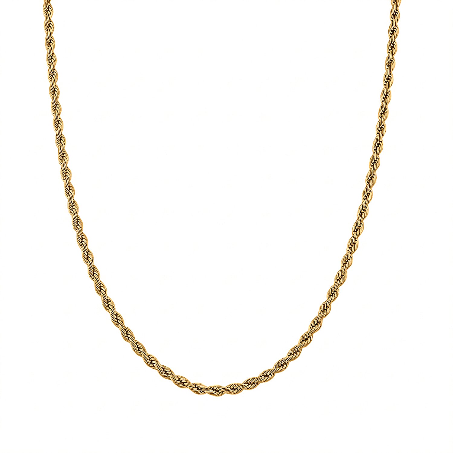 Imperial Rope Twist Necklace (20-22 Inches) in ION Plated YG Stainless Steel