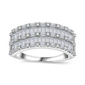 D'Joy Blue Diamond (IR) Eternal Line Ring in Rhodium Over Sterling Silver (Size 10.0) 1.00 ctw - Sticky add to cart bar