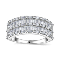D'Joy Blue Diamond (IR) Eternal Line Ring in Rhodium Over Sterling Silver (Size 10.0) 1.00 ctw