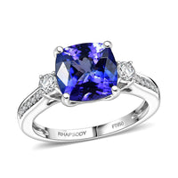 Rhapsody 950 Platinum AAAA Tanzanite, Diamond (E-F, VS2) Ring (Size 10.0) 3.50 ctw