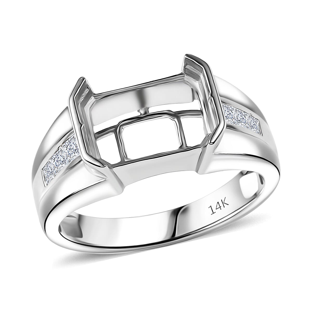 14K White Gold Luxuriant Lab Grown Diamond (G-H, SI) Ring (Size 10.5) 0.42 ctw