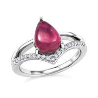 D'Joy Niassa Ruby (FF), White Zircon Ring in Rhodium Over Sterling Silver (Size 6.0) 3.00 ctw