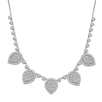 Luxuriant Lab Grown Diamond Heart Cascade Necklace in Sterling Silver 6.88 ctw (18 Inches)