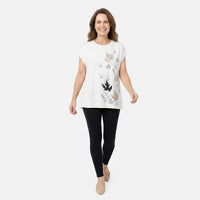 Lay Marey White Rhinestone Top - One Size Fits Most