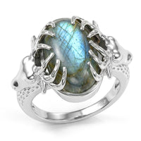 EverTrue Malagasy Labradorite Ring in Platinum Bond (Size 10.0) 8.40 ctw