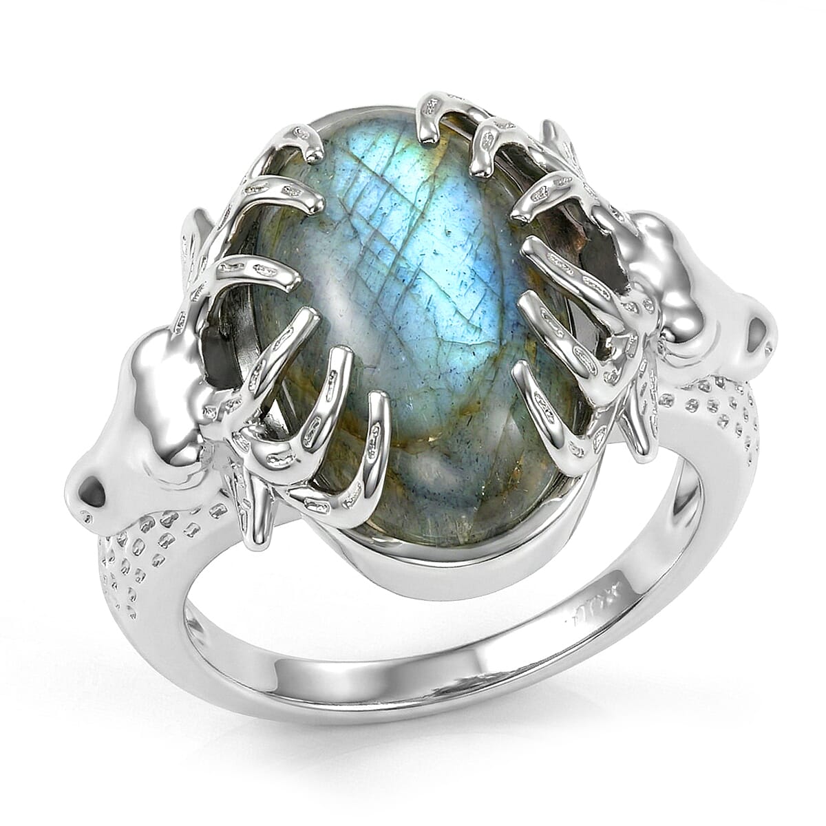 EverTrue Malagasy Labradorite Ring in Platinum Bond (Size 10.0) 8.40 ctw (1)