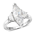 D'Joy Moissanite (Mrq 18x7mm) Ring in Rhodium Over Sterling Silver (Size 10.0) 4.50 ctw - Sticky add to cart bar
