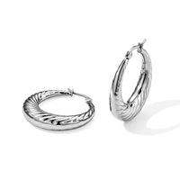 Braided Hoop Earrings in Stainless Steel