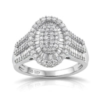 D'Joy Blue Diamond (IR) Ring in Rhodium Over Sterling Silver