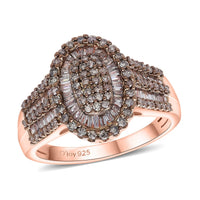 D'Joy Blue Diamond (IR) Ring in Rhodium Over Sterling Silver
