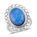 Blue Resin Ocean Heart Halo Ring in Stainless Steel (Size 10.0) - Sticky add to cart bar