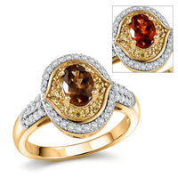 D'Joy Premium Madagascar Color Change Garnet, Multi Gemstone Ring in 18K Vermeil YG Over Sterling Silver (Size 10.0) 1.40 ctw