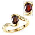 D'Joy Premium Madagascar Color Change Garnet, Moissanite Ring in 18K Vermeil YG Over Sterling Silver (Size 10.0) 1.10 ctw - Sticky add to cart bar