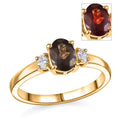 Premium Madagascar Color Change Garnet, Luxuriant Lab Grown Diamond (G-H, SI) Ring in 18K Vermeil YG Over Sterling Silver (Size 10.0) 1.10 ctw - Sticky add to cart bar