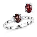 D'Joy Premium Madagascar Color Change Garnet, Moissanite Ring in Rhodium Over Sterling Silver (Size 10.0) 0.75 ctw - Sticky add to cart bar