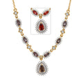 D'Joy Premium Madagascar Color Change Garnet and Moissanite 2.25 ctw Luminous Cascade Necklace in 18K Vermeil Yellow Gold Over Sterling Silver 18 Inches - Sticky add to cart bar