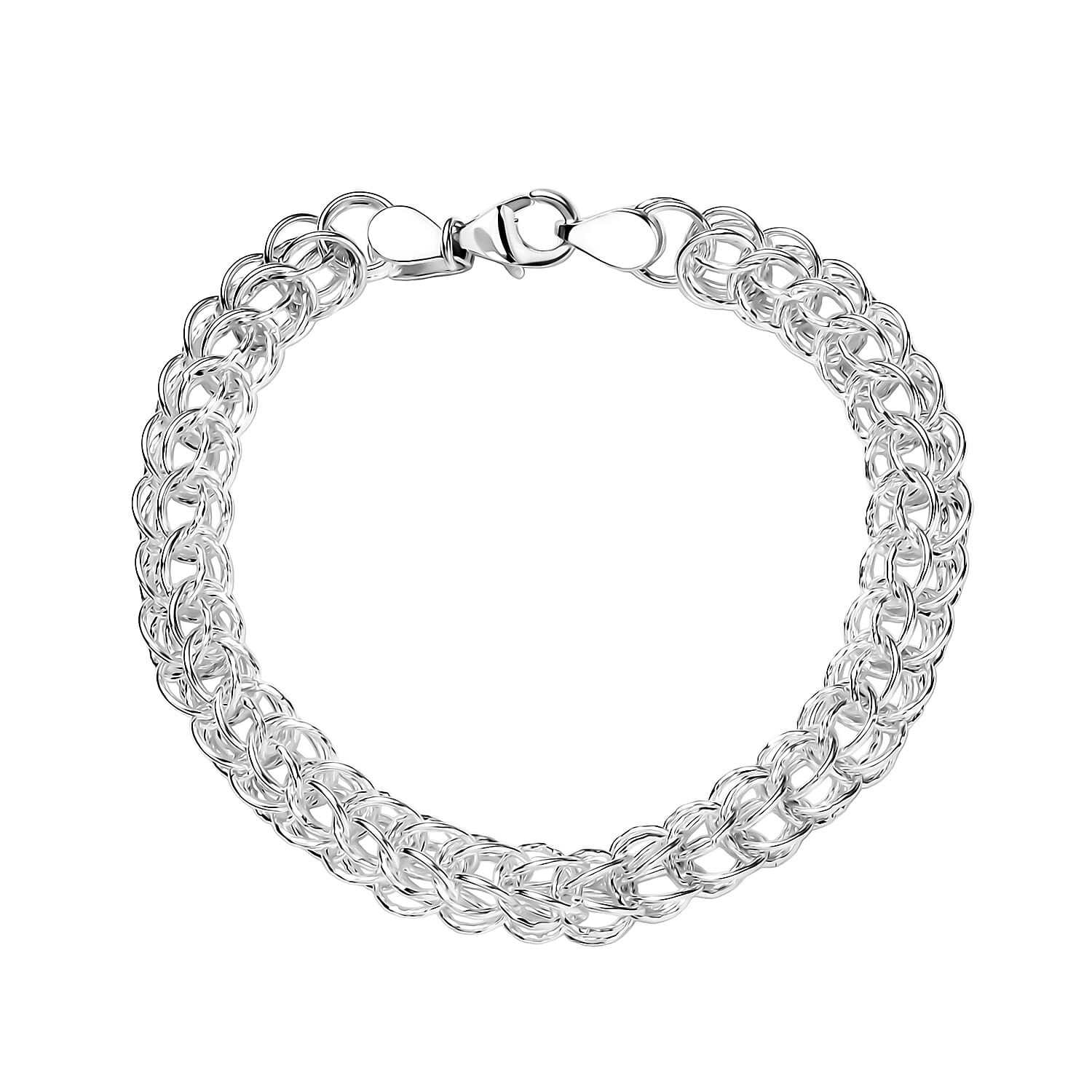 D'Joy Fancy Link Chain Bracelet in Sterling Silver (7.25 In) 13.50 Grams