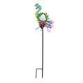 LIvmore Multi color Iron and Glass Peacock Solar Spinner Stake (7.87"x2.36"x32.68") - Sticky add to cart bar
