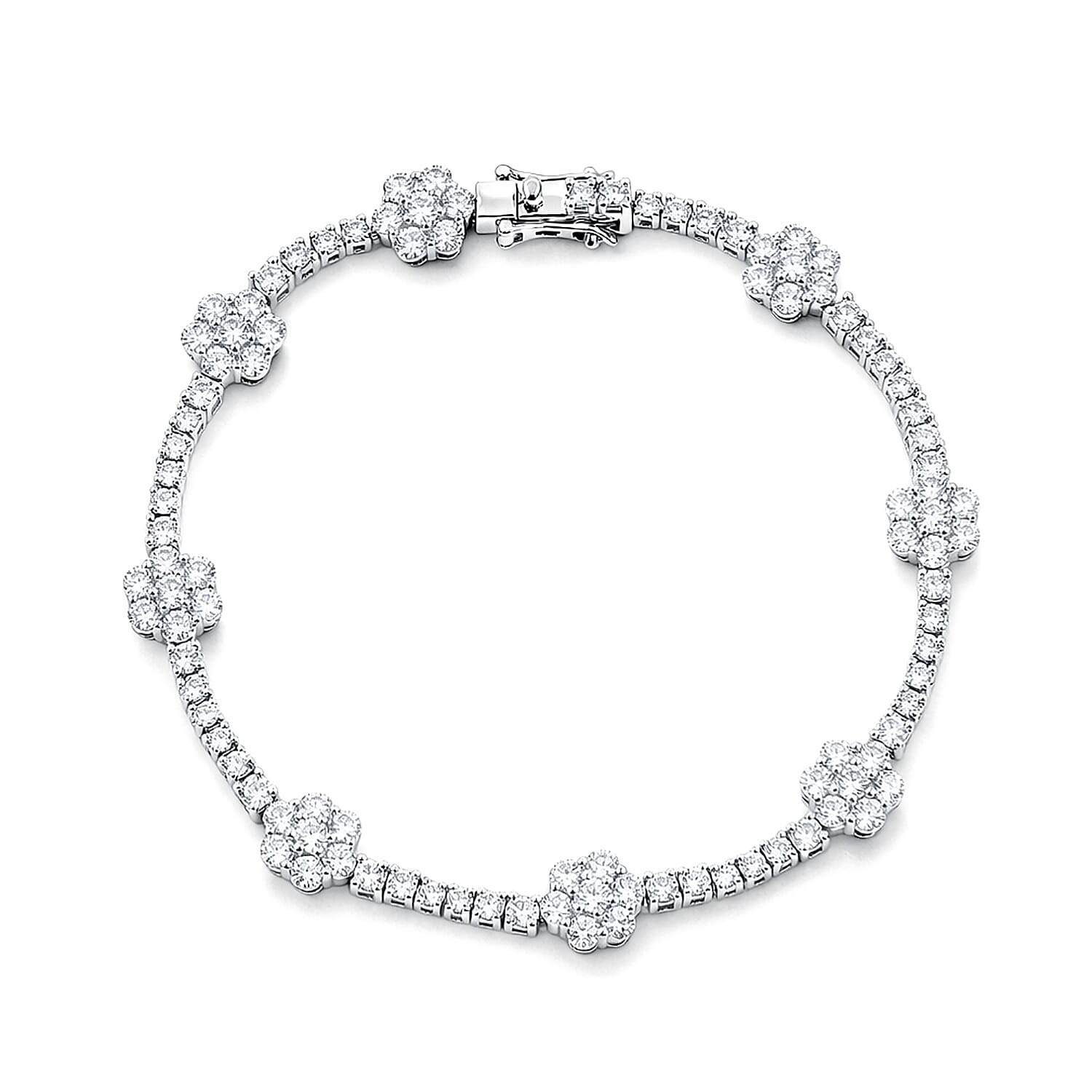 Luxuriant Lab Grown Diamond G SI 6.00 ctw Bracelet in Sterling Silve (7.50 In)