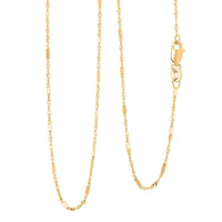 14K Yellow Gold Singapore Bar Necklace (18 Inches) (1.4 Grams)