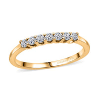 Luxuriant Lab Grown Diamond (G-H, SI) Ring in Platinum Over Sterling Silver (Size 10.0) 0.25 ctw