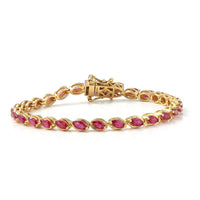 D'Joy Premium Montepuez Ruby Bracelet in 18K Vermeil YG Over Sterling Silver (7.25 In) 5.75 ctw