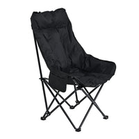 Livmore Black Cotton Filled Camping Chair (35.43"x18.11"x18.11")