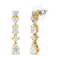 D'Joy Moissanite Drop Earrings in 18K Vermeil YG Over Sterling Silver 3.65 ctw - Sticky add to cart bar