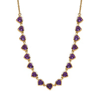 EverTrue African Amethyst 7.15 ctw Heart Journey Necklace in 18K YG Plated and ION Plated YG Stainless Steel 18-20 Inches