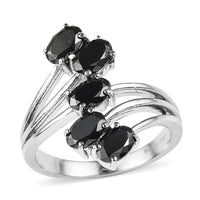 EverTrue Simulated Amethyst Color Diamond 5 Stone Ring in Stainless Steel (Size 10.0) 3.65 ctw