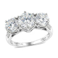 D'Joy Moissanite 2.90 ctw Ring in Platinum Over Sterling Silver - Sticky add to cart bar