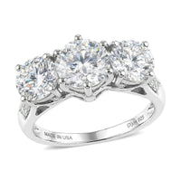 D'Joy Moissanite 2.90 ctw Ring in Platinum Over Sterling Silver