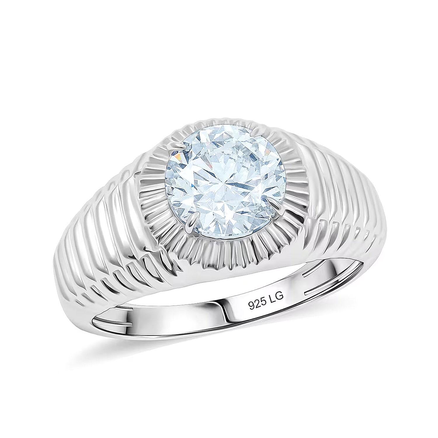 Luxuriant Lab Grown Diamond Men's Ring in Sterling Silver (Size 10.0) 2.00 ctw