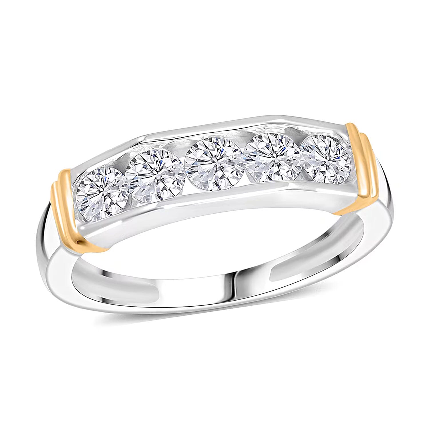 NY Closeout Luxuriant Lab Grown Diamond Men's Ring in 14K YG Over and Sterling Silver (Size 10.0) 1.00 ctw