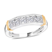 NY Closeout Luxuriant Lab Grown Diamond Men's Ring in 14K YG Over and Sterling Silver (Size 10.0) 1.00 ctw