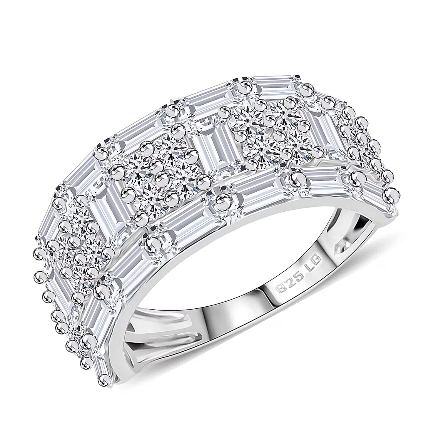Luxuriant Lab Grown Diamond Ring in Sterling Silver (Size 10.0) 3.65 ctw