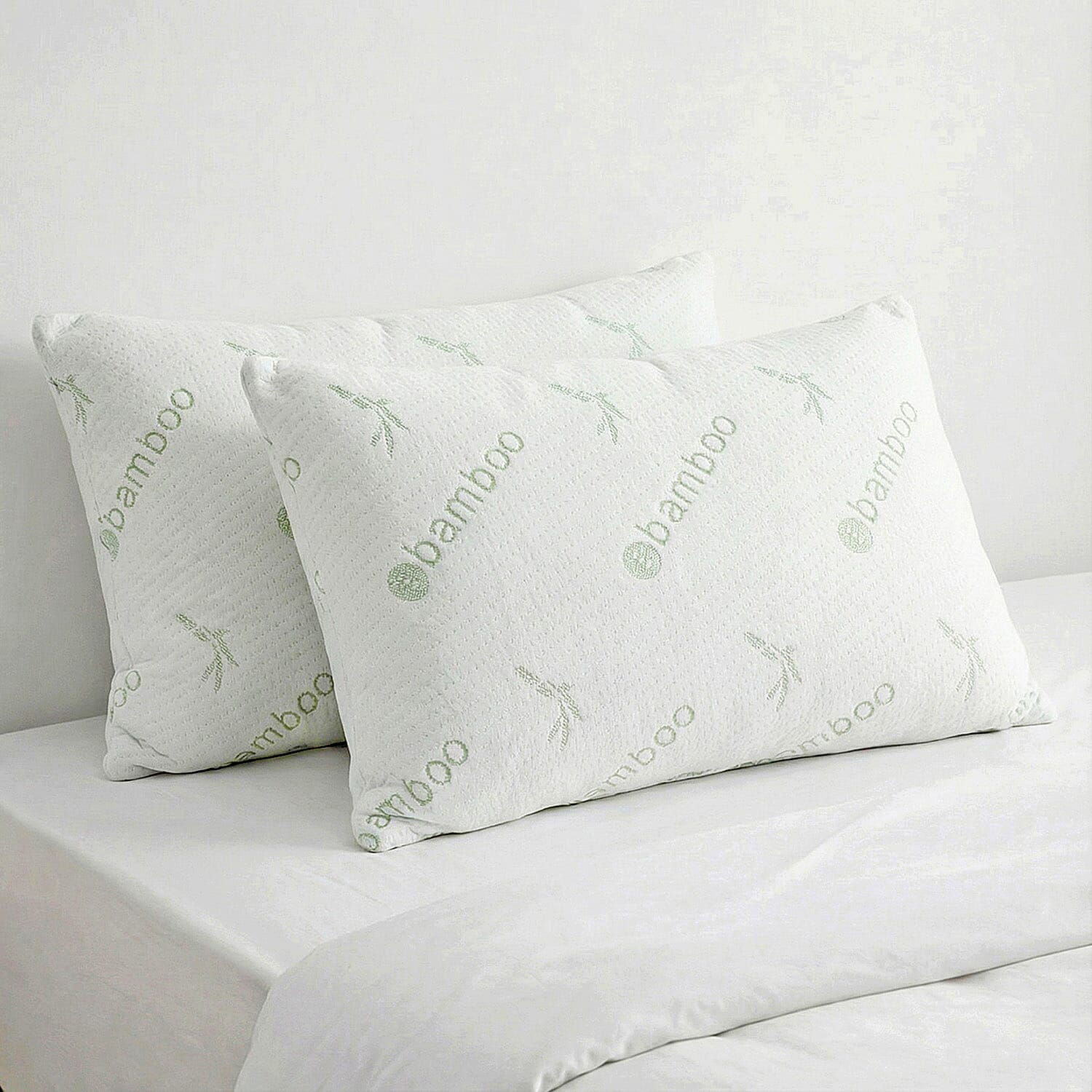 American Thread Collection Set of 2 Microfiber Bamboo Pillows